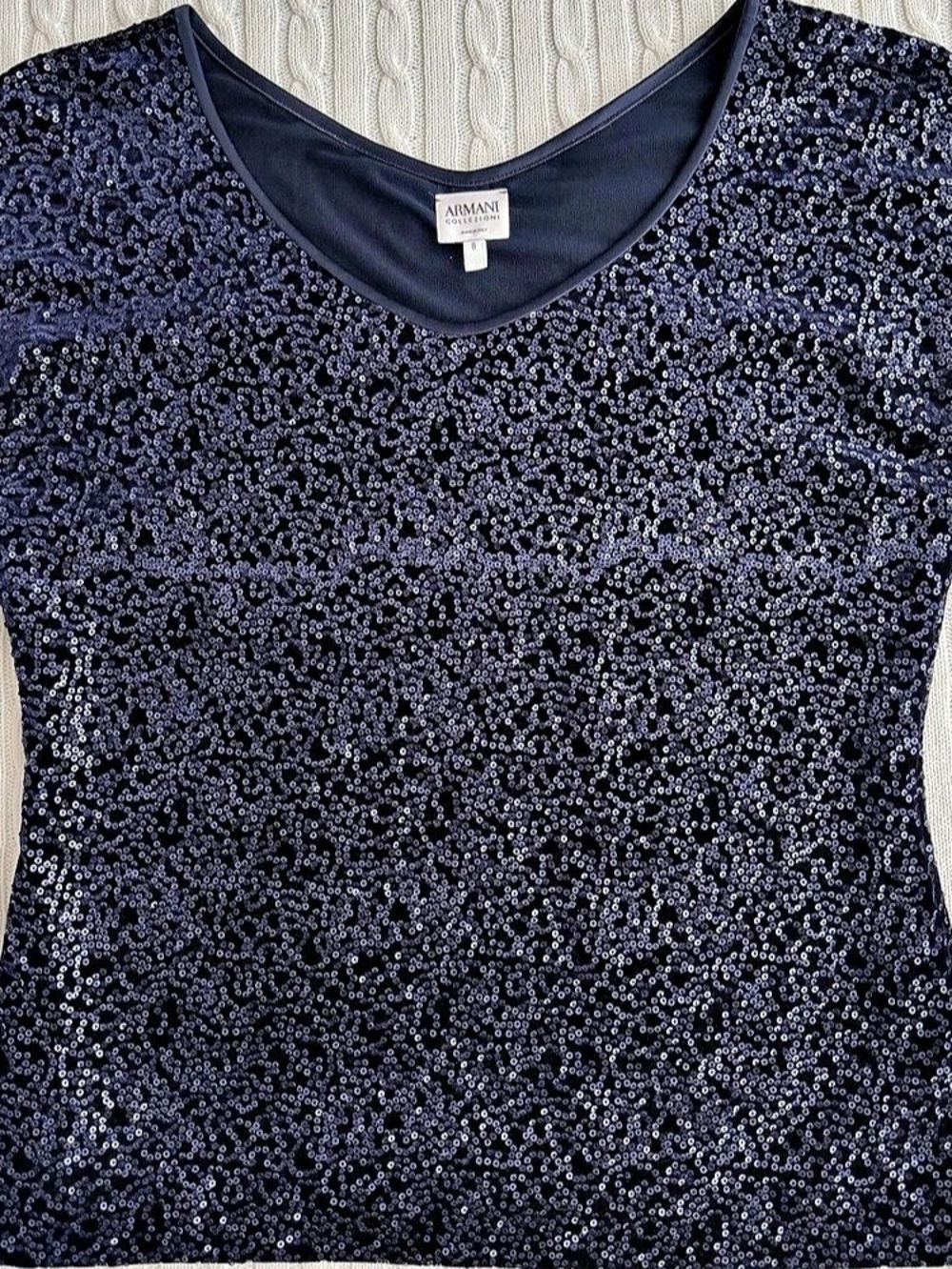 Royal blue Sequin Short Sleeve Top Like New